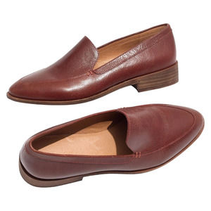 Madewell Brown Rich Leather Almond Toe The Frances Loafers Size 7.5